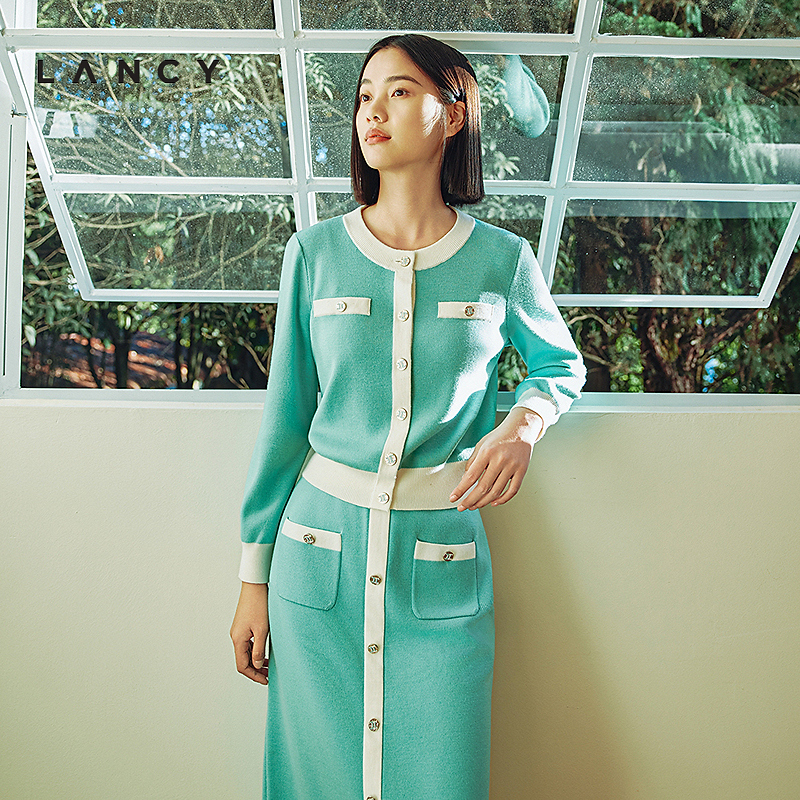 朗姿春季新款针织开衫