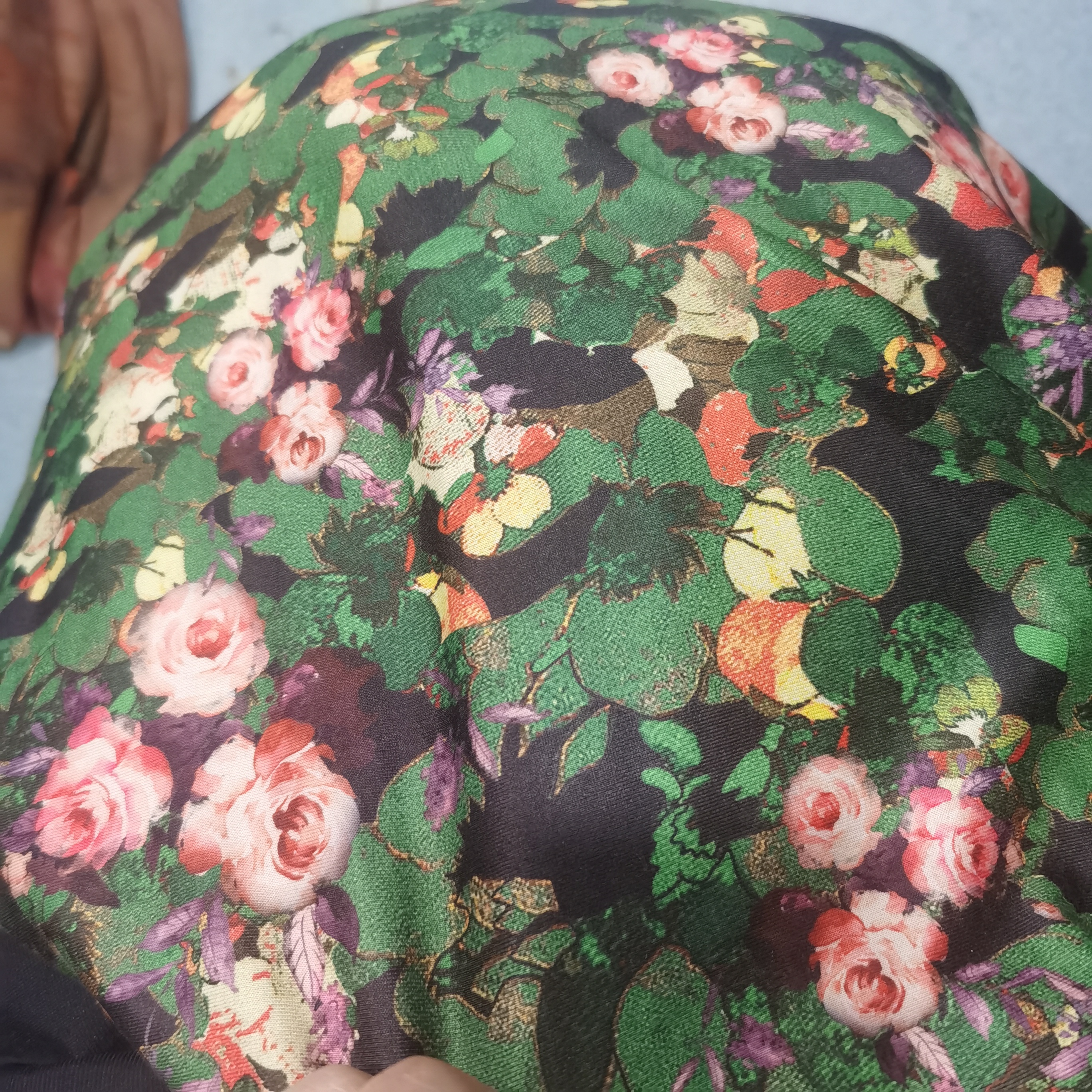 铜氨丝布料绿色玫瑰2.1米