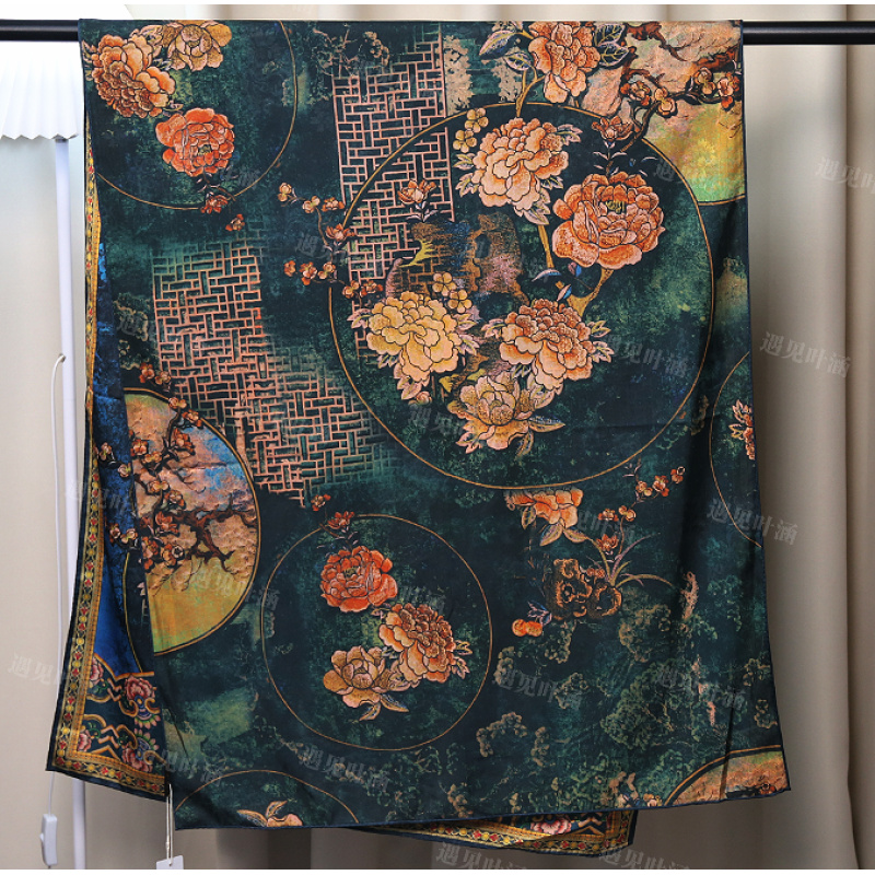 YS077月下牡丹亭（70*180）女士围巾