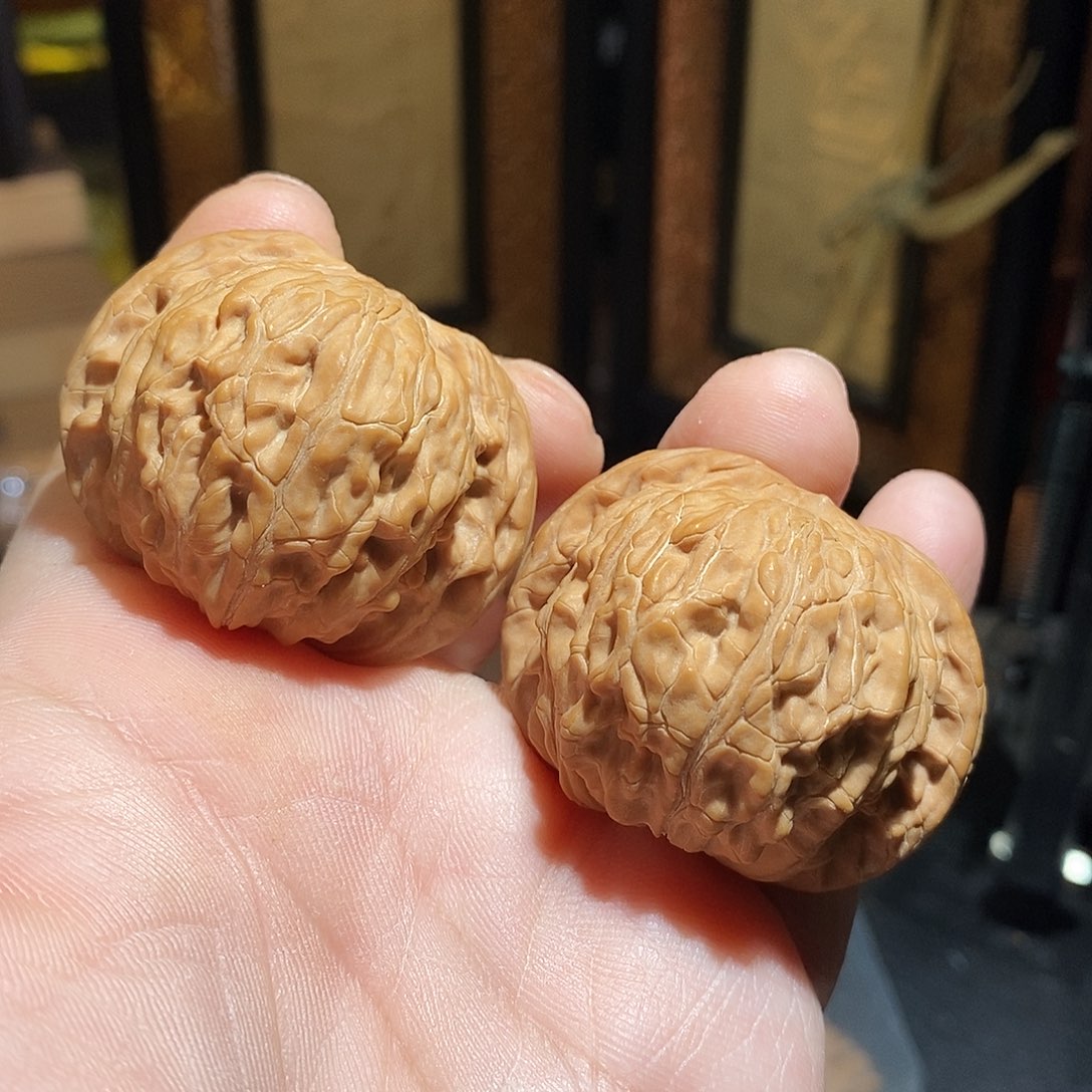 文玩核桃把件44磨盘全品