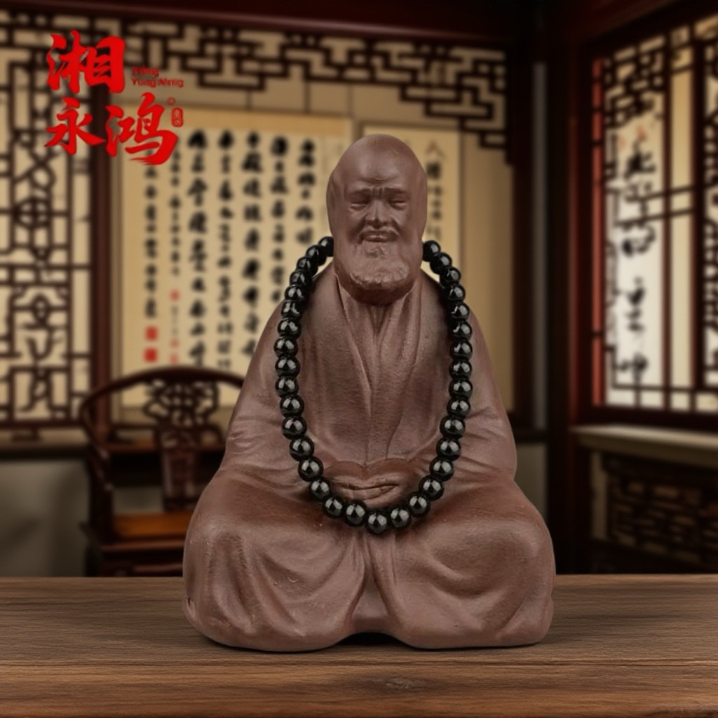 湘永鸿【手工达摩】茶宠桌面茶室家居装饰品陶瓷工艺品茶宠摆件精品