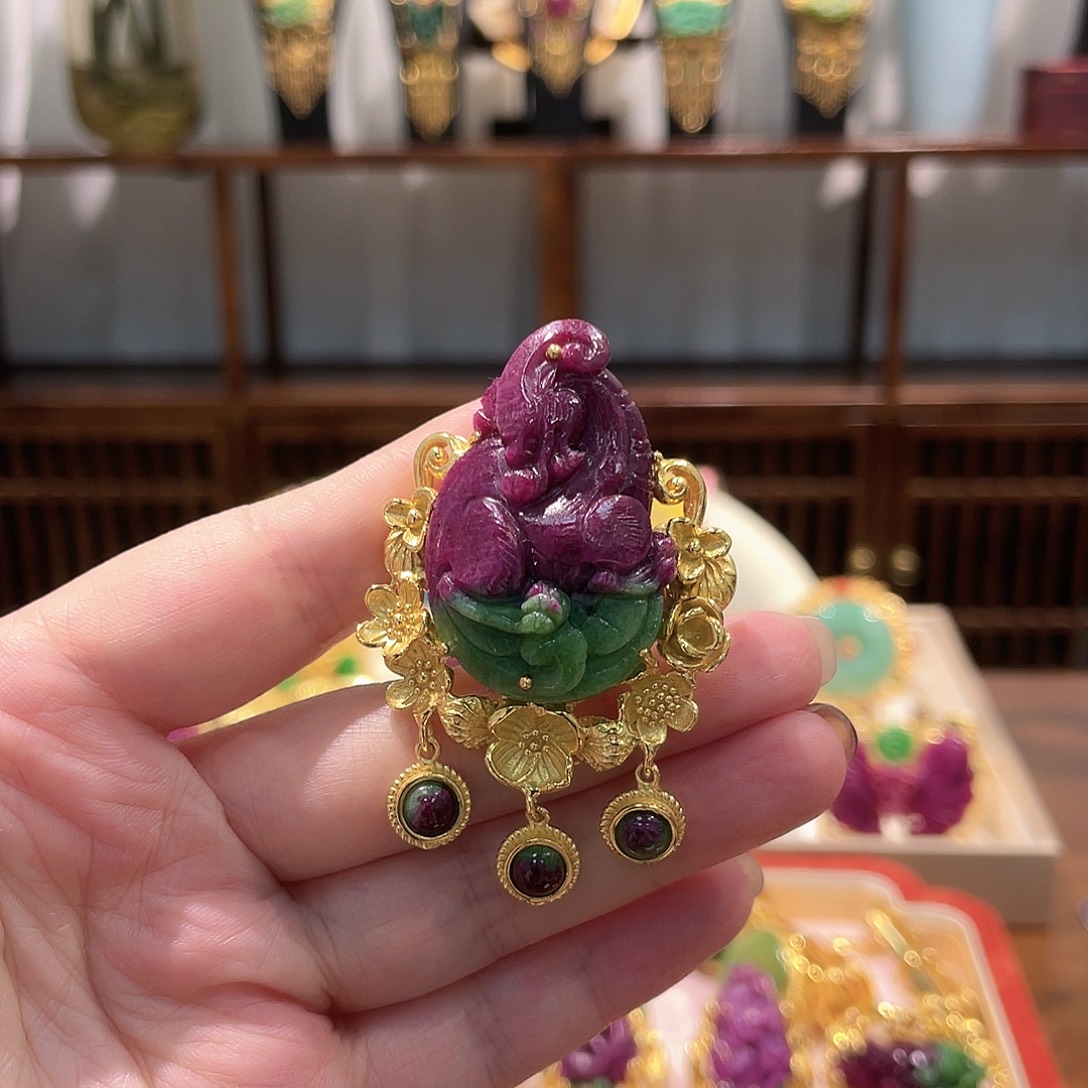 锦纶非金属戒指红宝