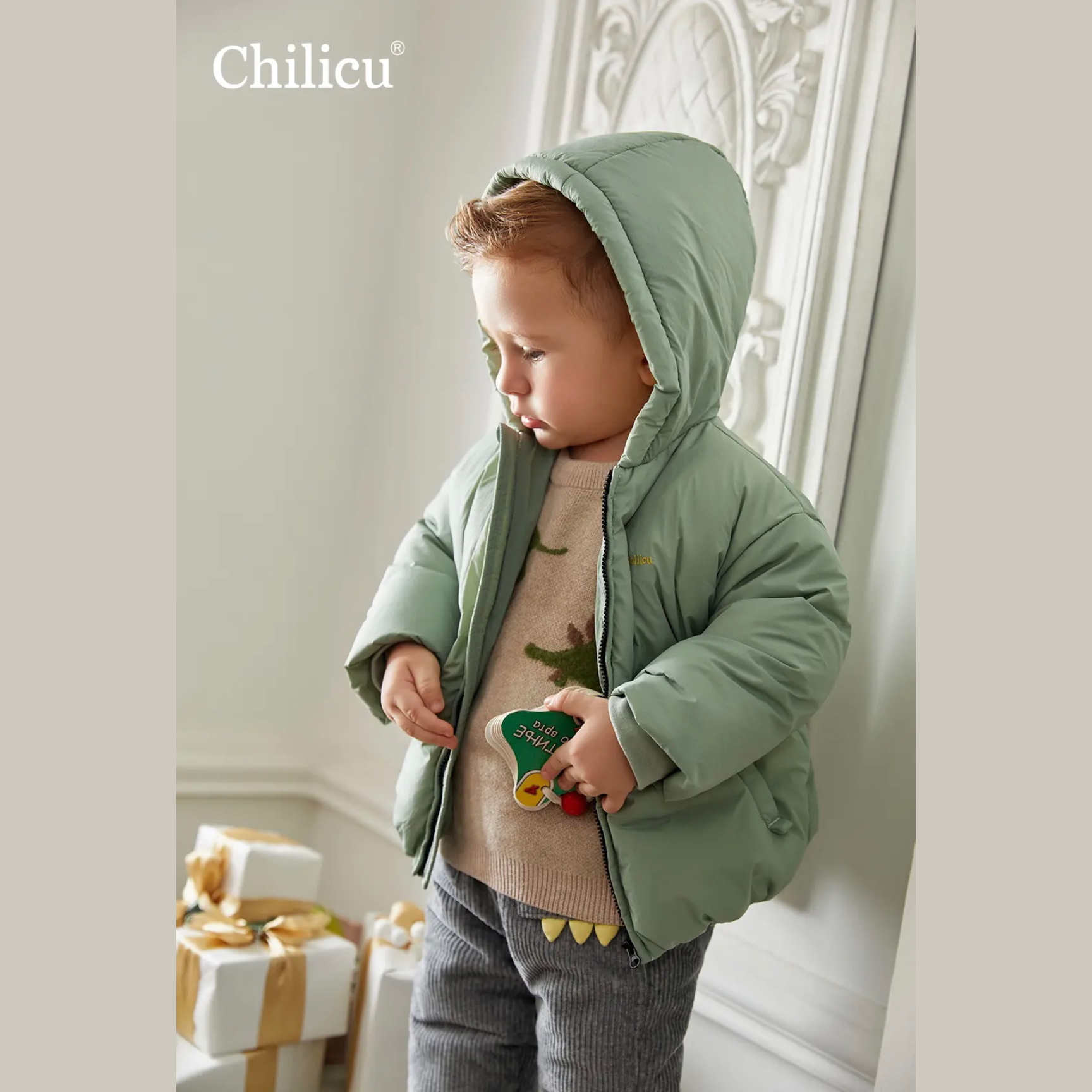 【屁姐】chilicu儿童男宝冬款连帽羽绒外套时尚