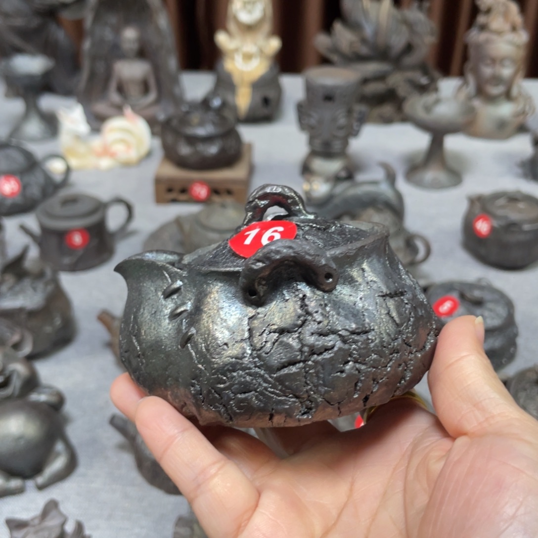 爆裂宝瓶全手捏柴烧