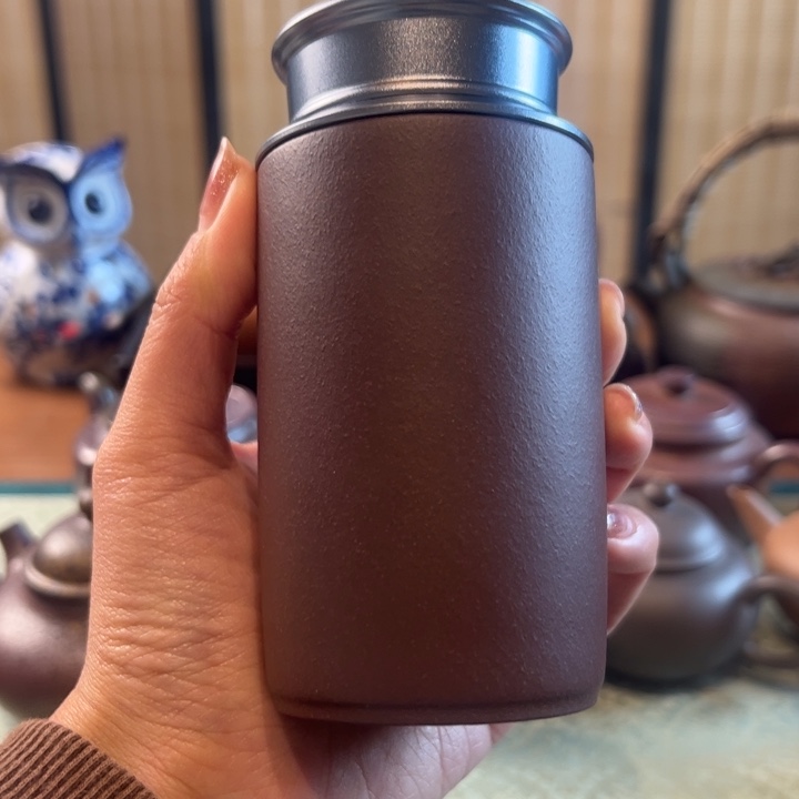 摆件夏*茶叶罐半手工紫泥