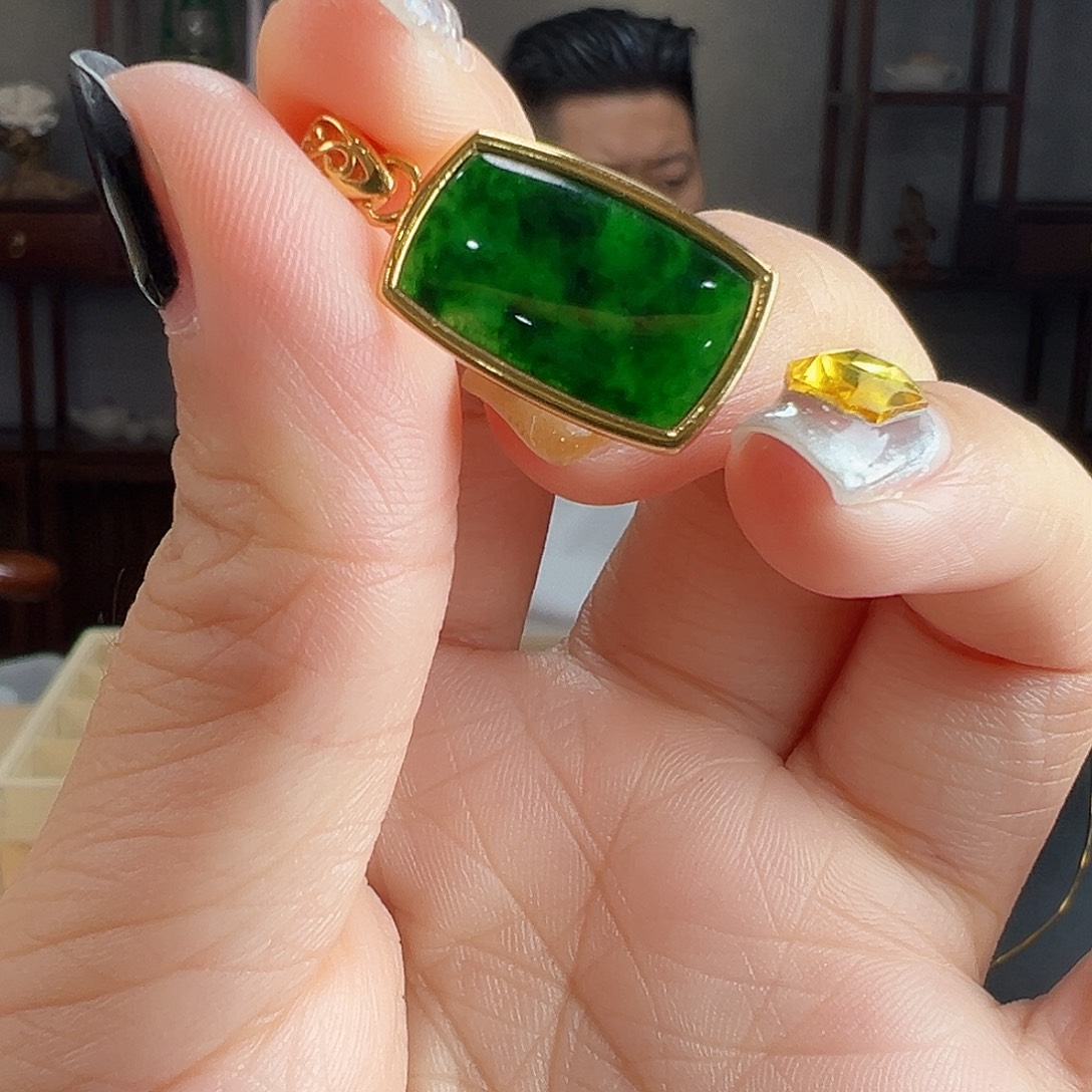 翡翠银S925镶嵌颈饰吊坠