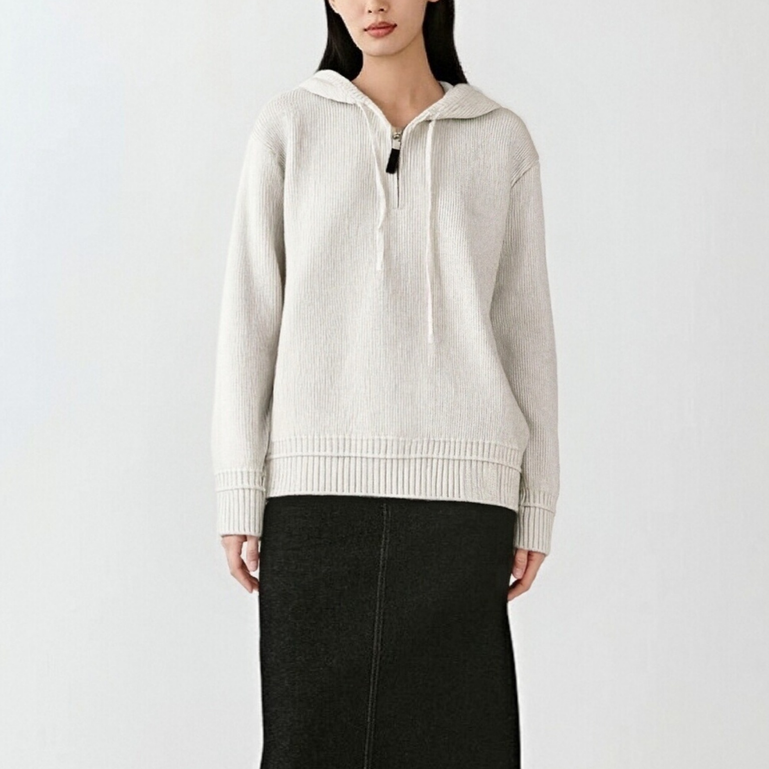 【IC禾家】工厂原单，2025冬季新品合股羊毛羊绒半拉链毛衣针织衫557