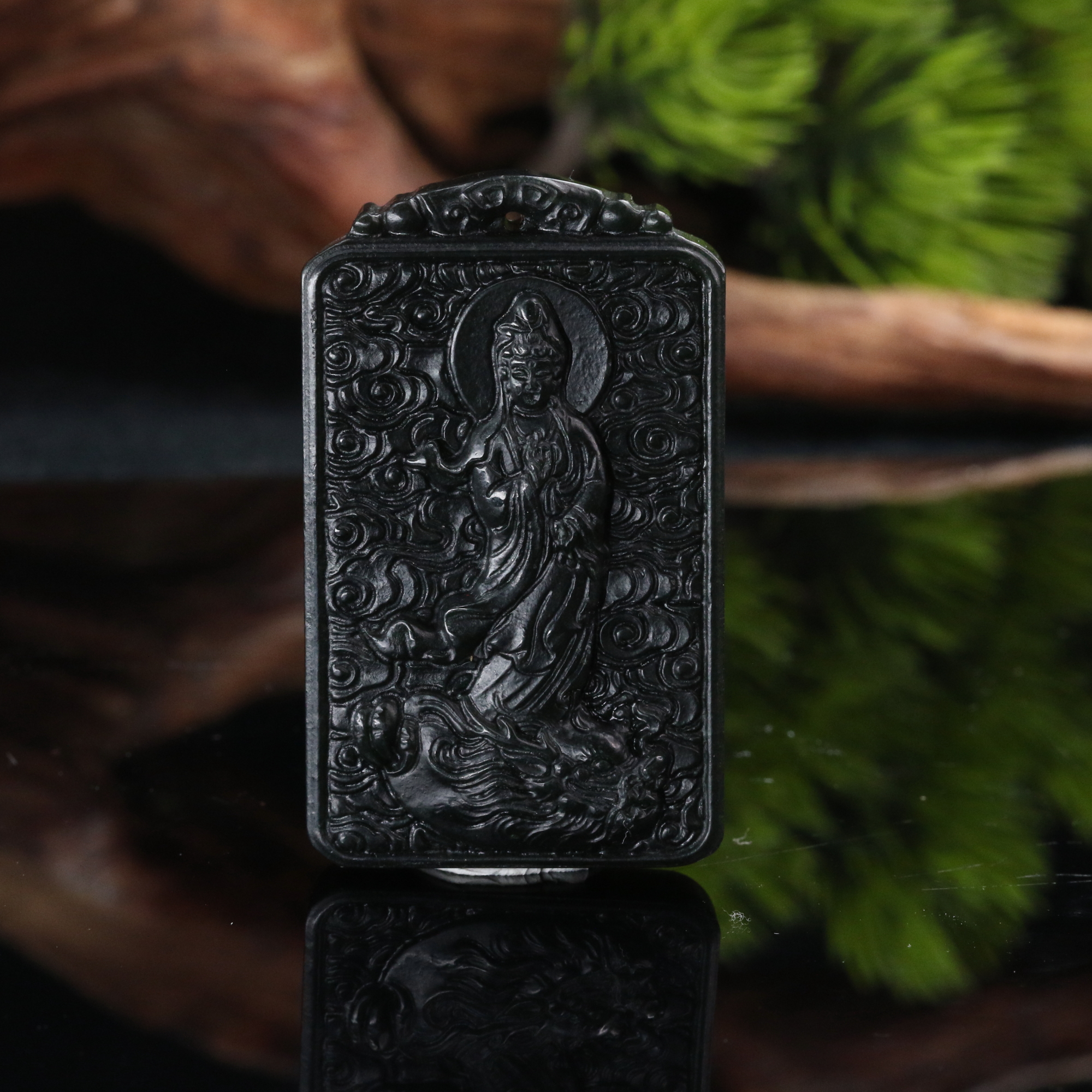 1和田玉观音牌/800277北京中保拍卖