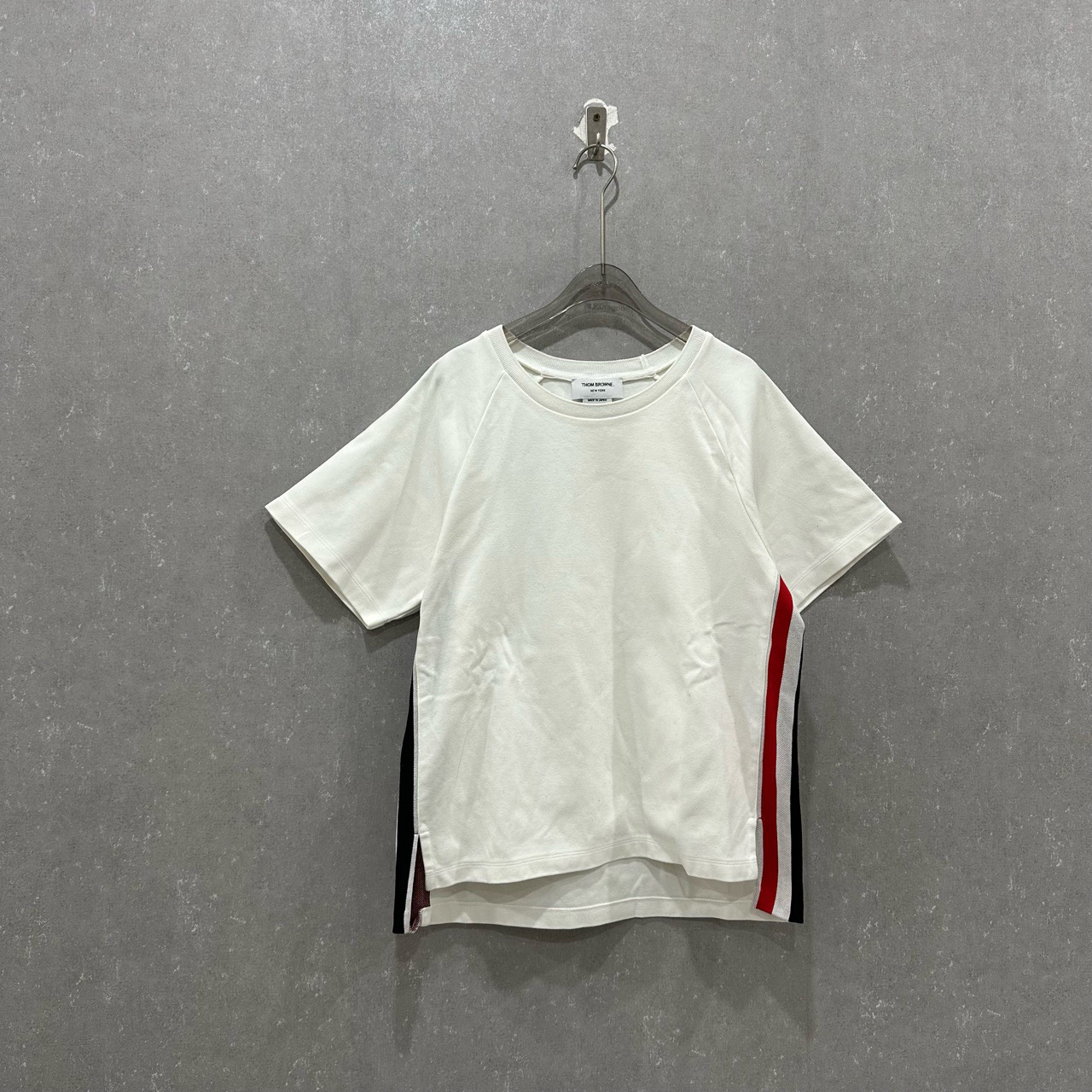 99新 THOMBROWNE 经典侧边拼接彩色条纹短短袖1码/003283 