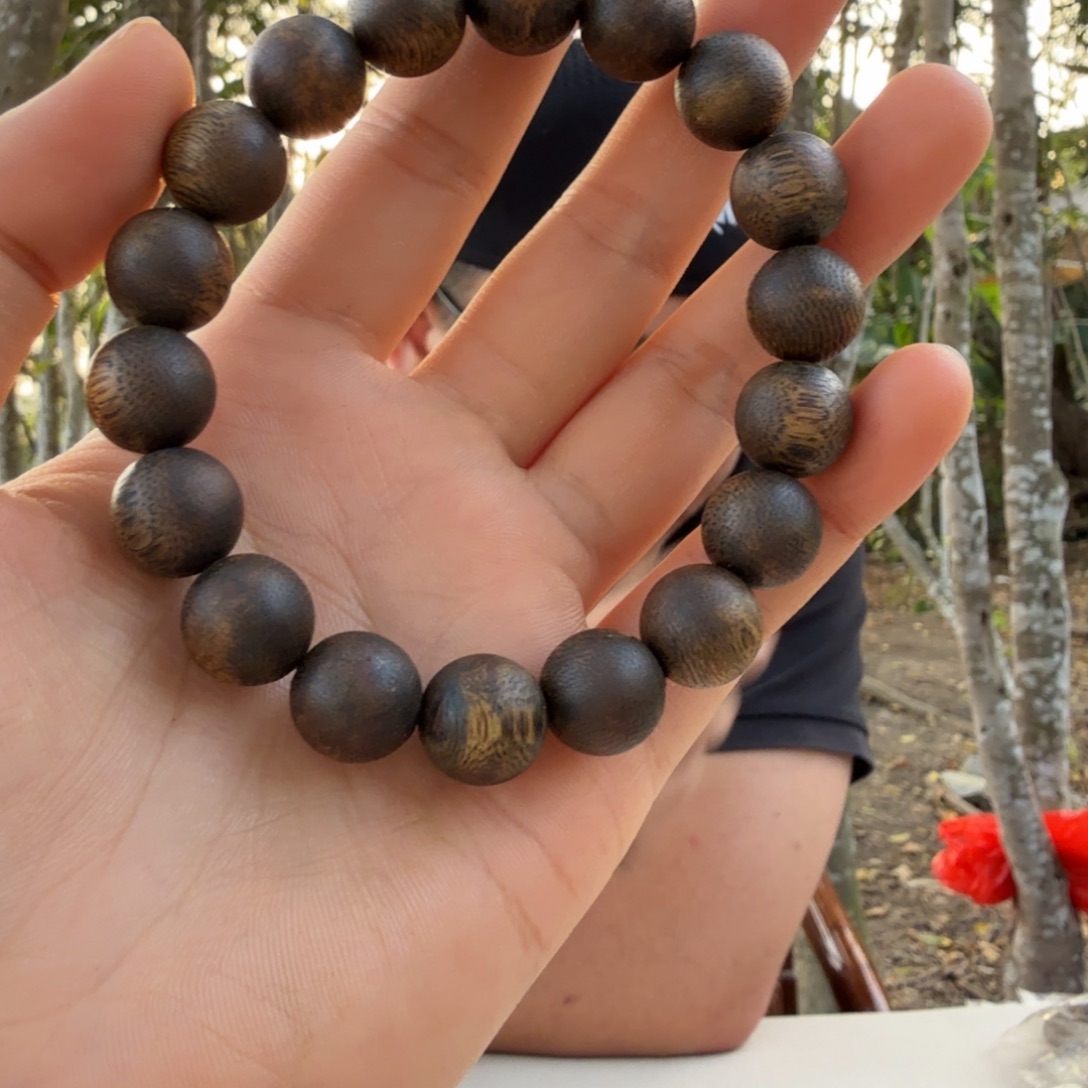 心***手沉香沉香碎屑乌身圆叶圆珠单圈12*14 多样性发一