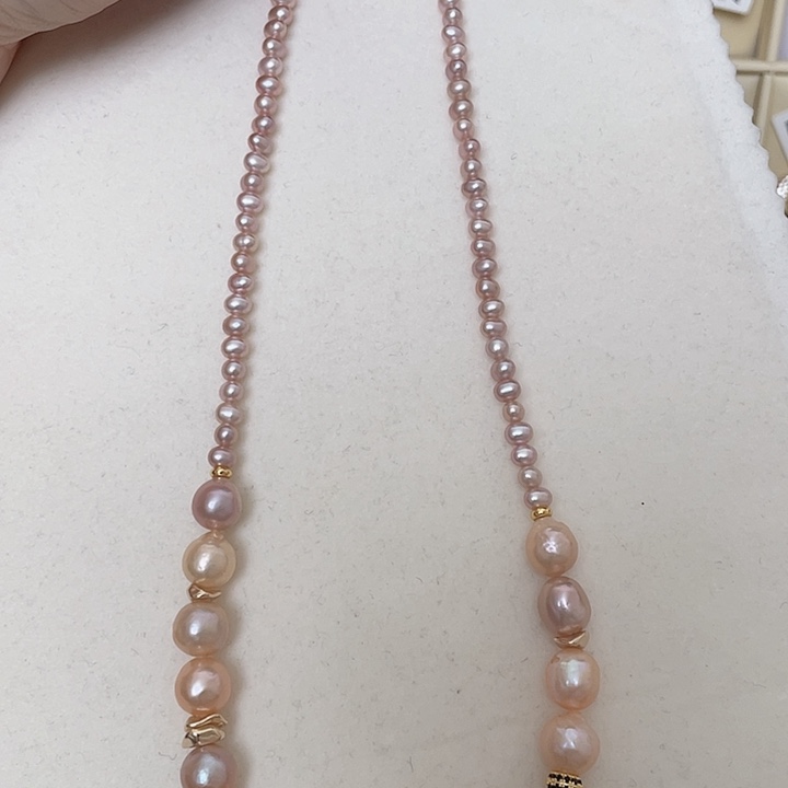 颈饰淡水珍珠合金9-10mm圆巴加小紫珠45厘米