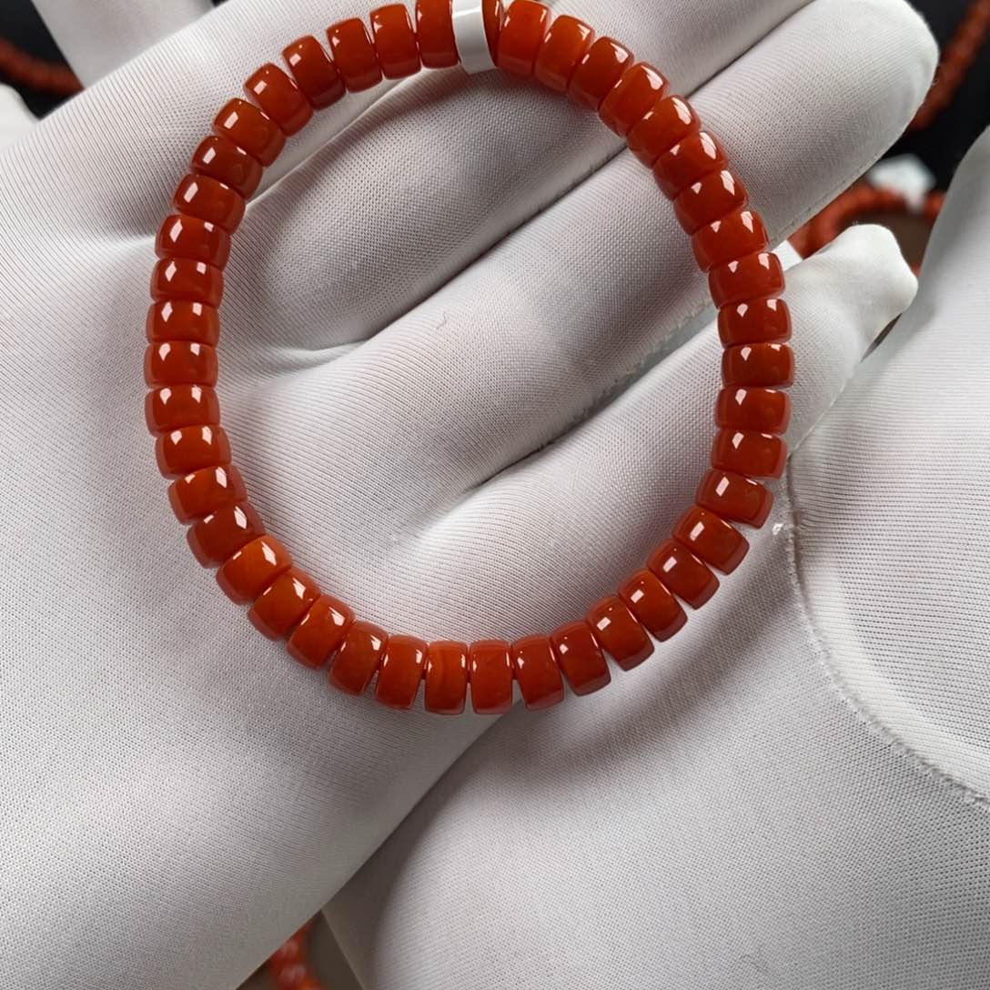 南红玛瑙手串6mm+未镶嵌