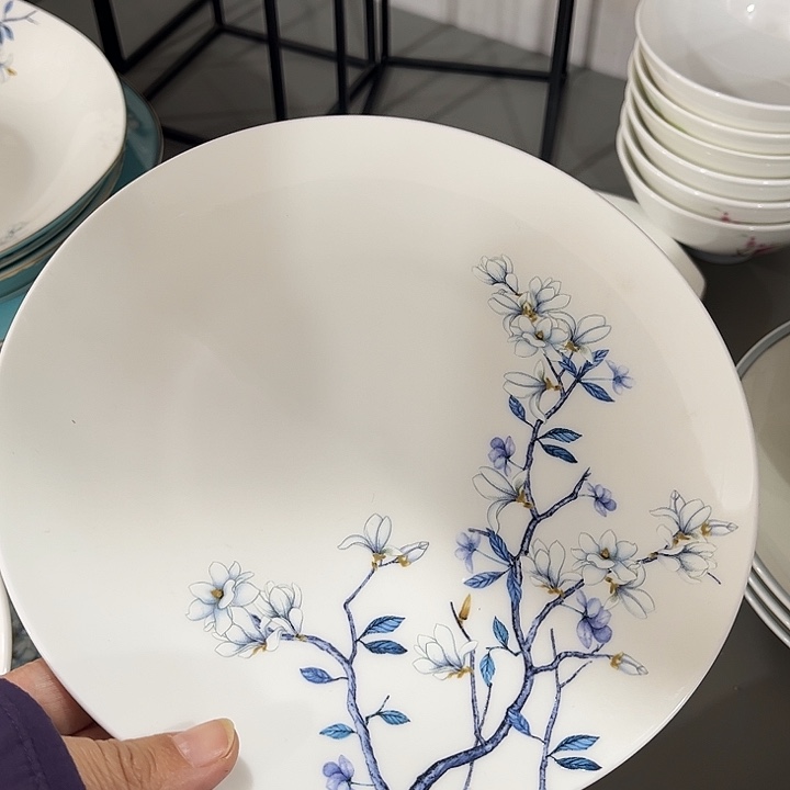 瓷片微瑕骨瓷月光盘一个水云间