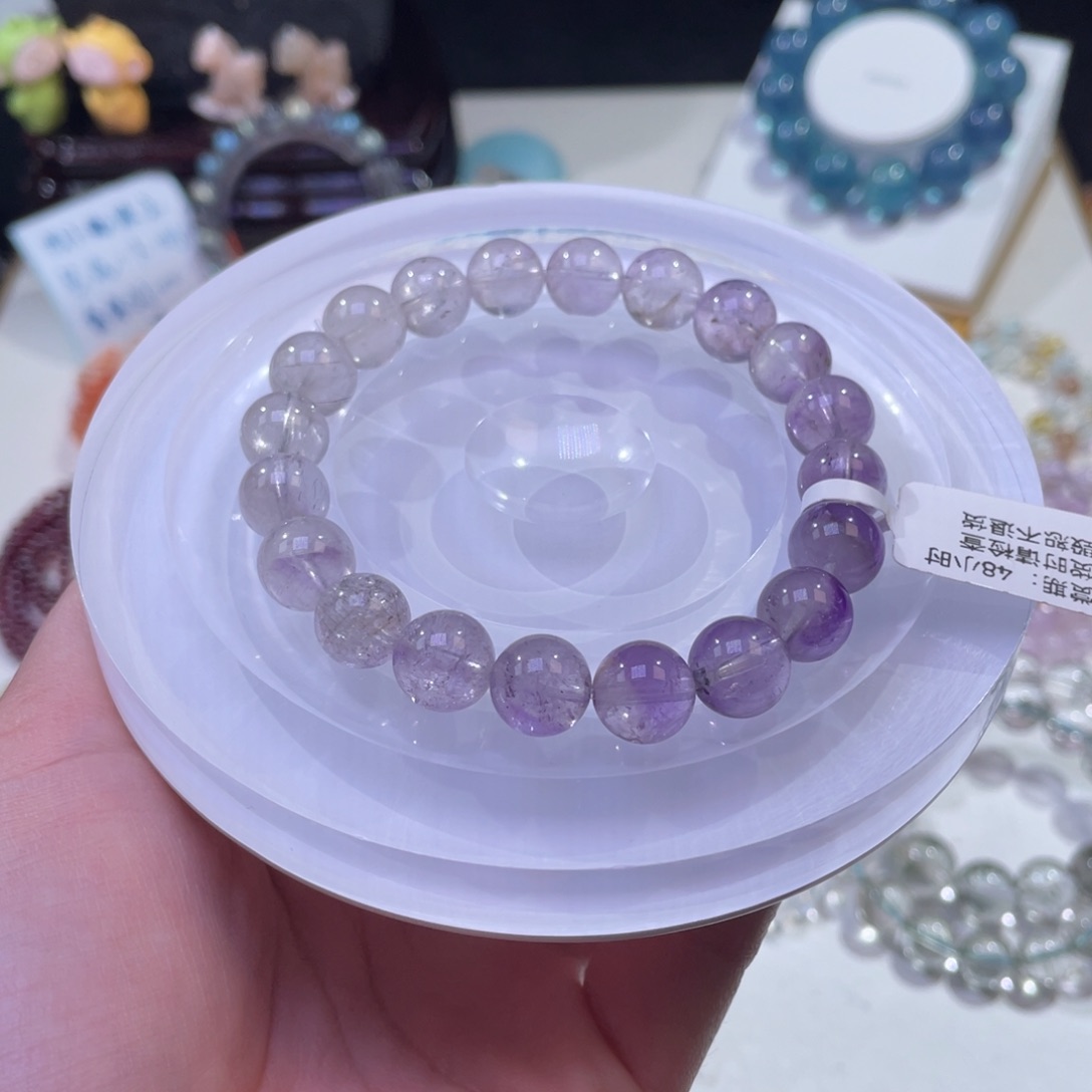 未镶嵌手链水晶渐变紫超七10mm