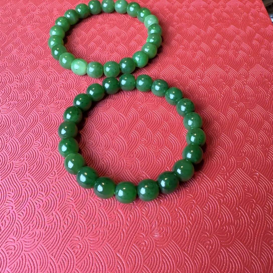 机***ᴳ和田玉（碧玉）未镶嵌手链