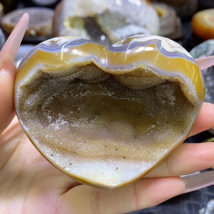 未镶嵌珠宝半成品水晶黄晶爱心