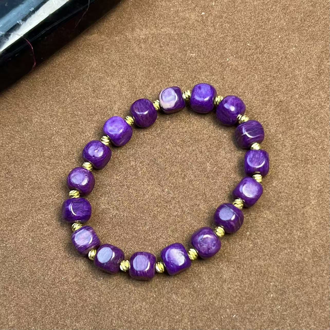 南非老料SSS典藏级皇家紫丝绒 骰子手链 NF-2744(多样性发其一)