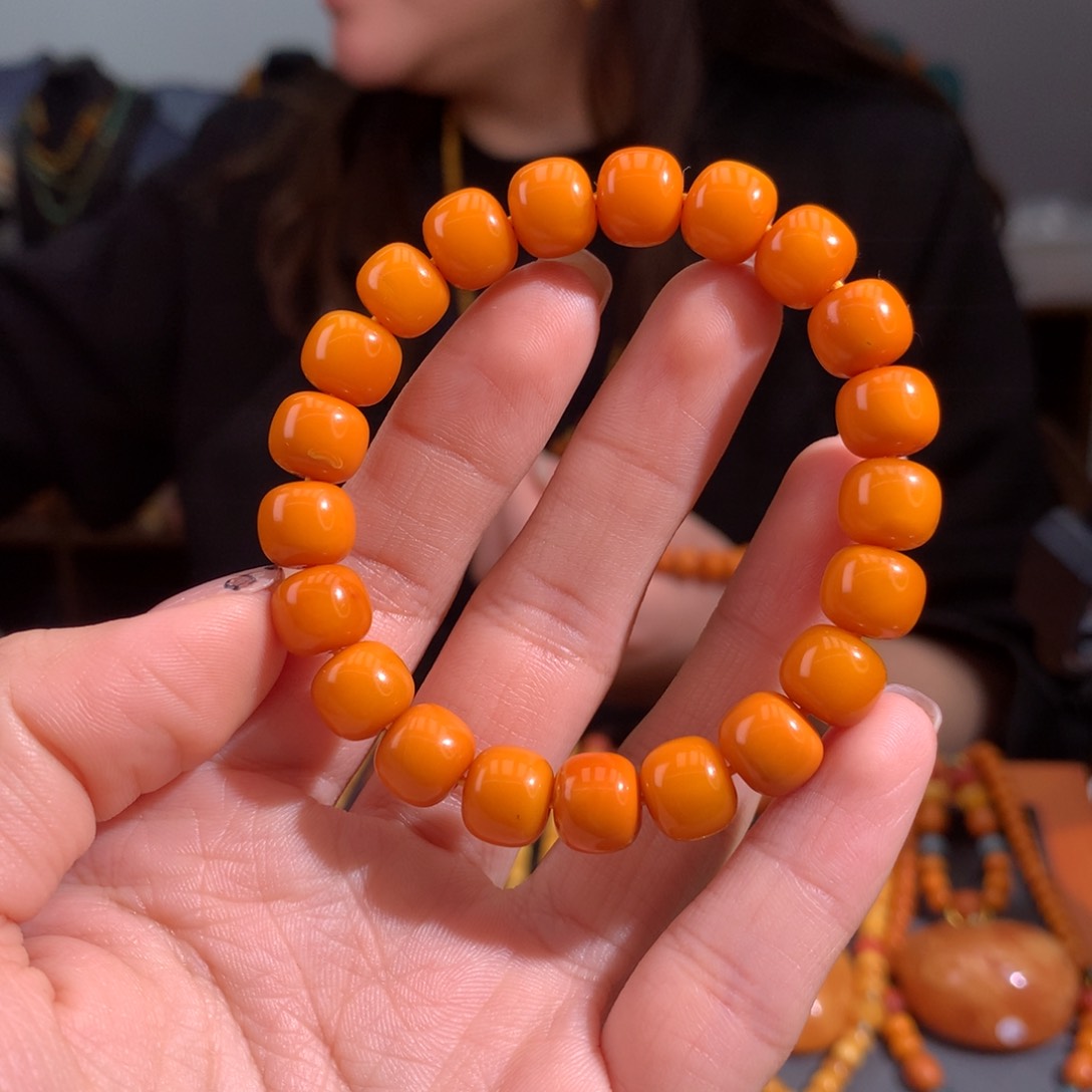 蜜蜡手串未镶嵌天然