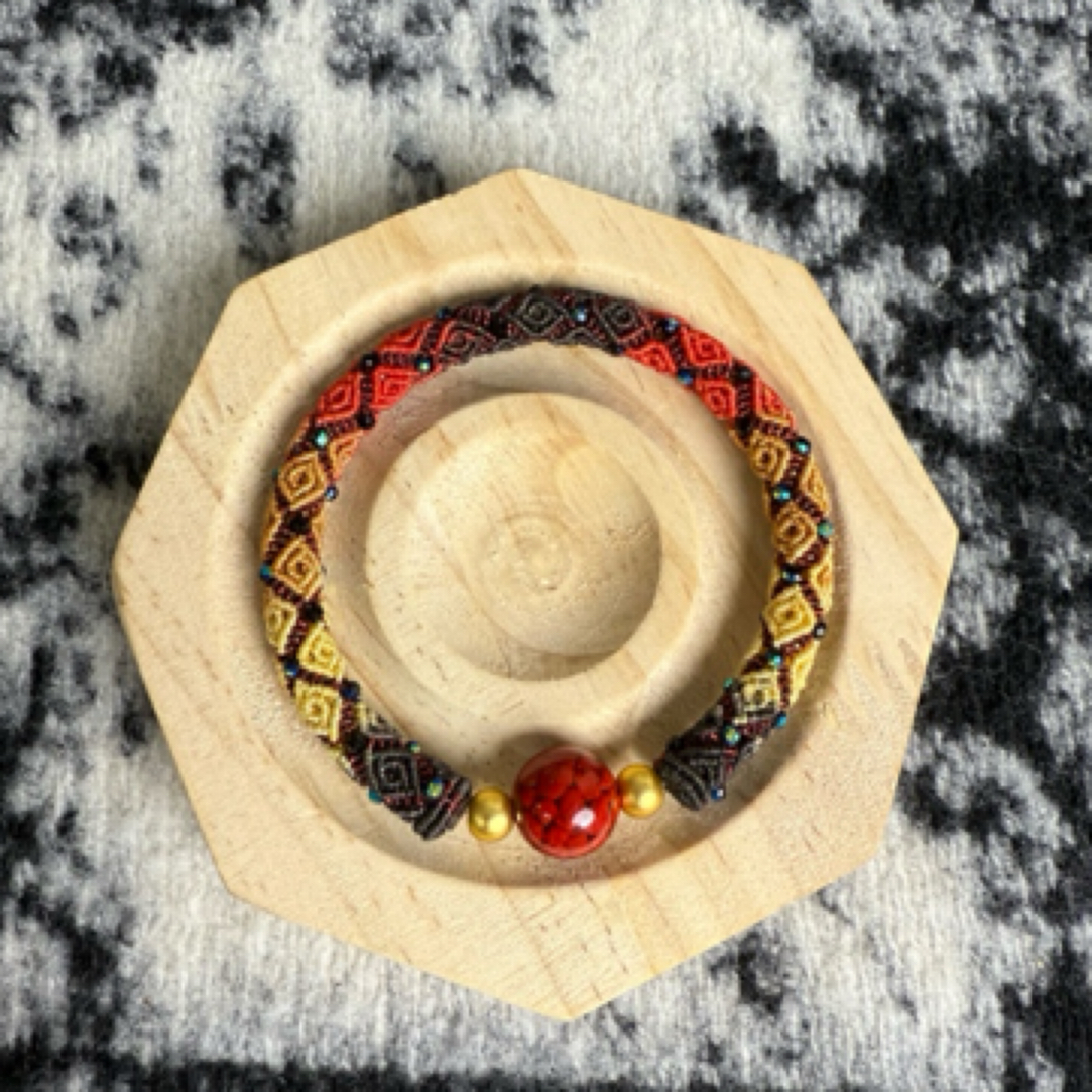 非金属锦纶手链 立体回纹手绳纯手工编织好运连连富贵连绵