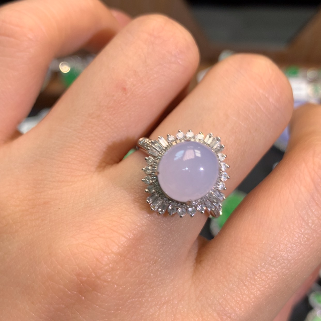 【闪购商品】翡翠吊坠(不含链)18K金镶嵌初*