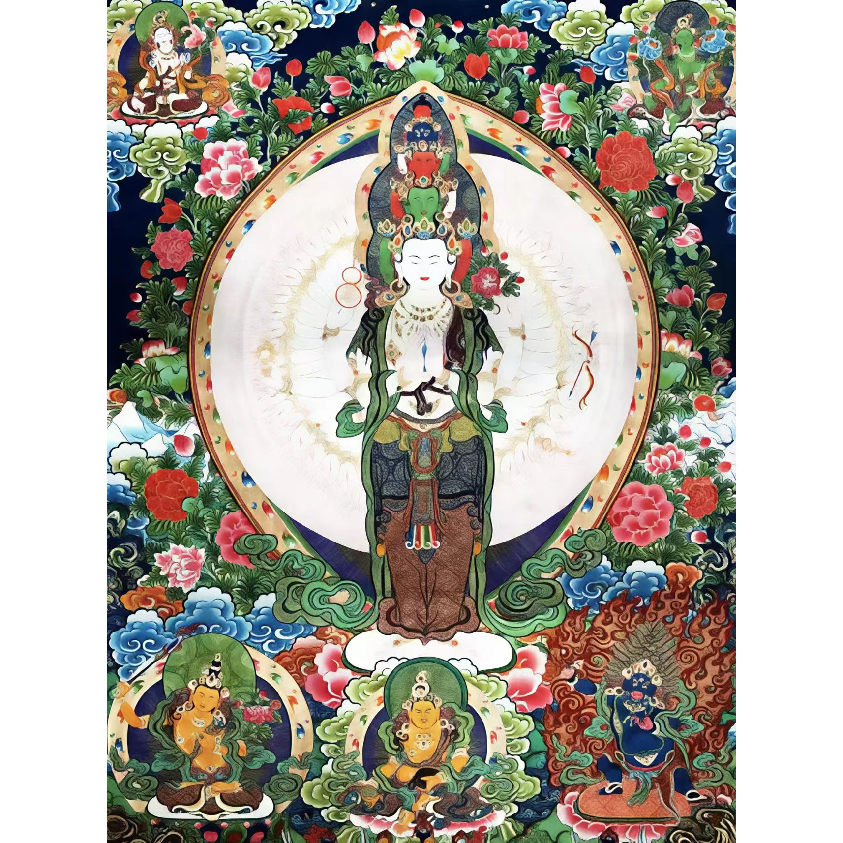 龙妹唐卡十一面观音菩萨84