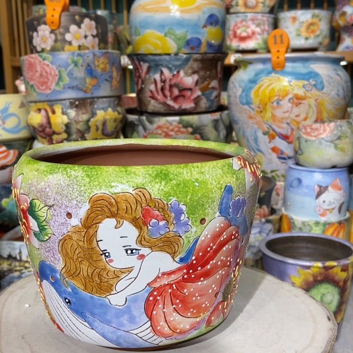 红陶景德镇艺术手绘作品
