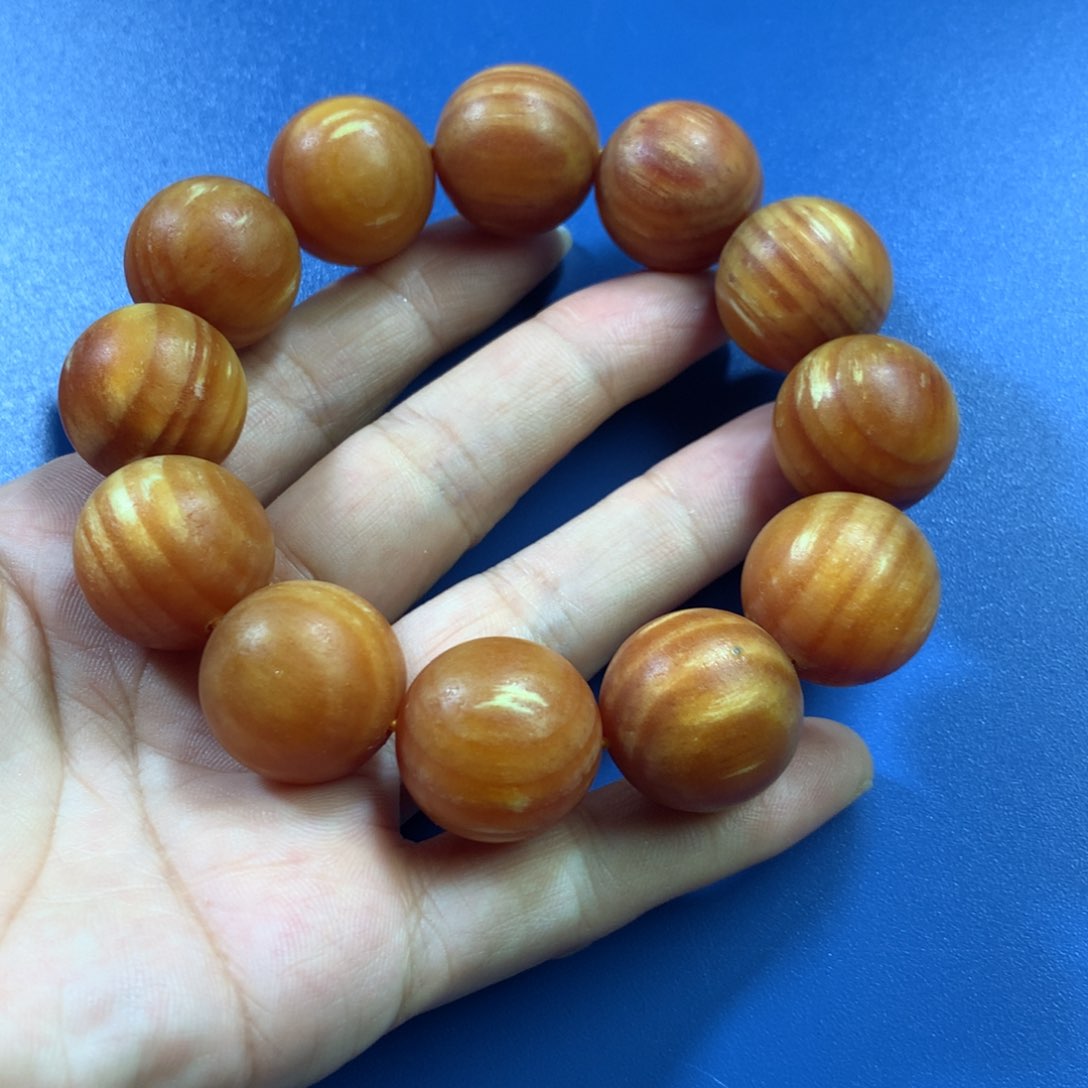 松木彼*花琥珀木手持18带葫芦