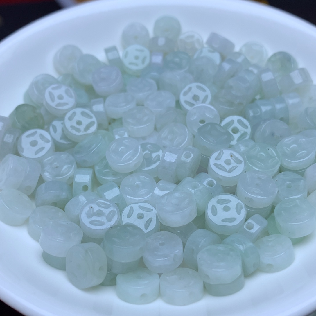 【闪购商品】翡翠手链未镶嵌卡8双面金钱扣50个