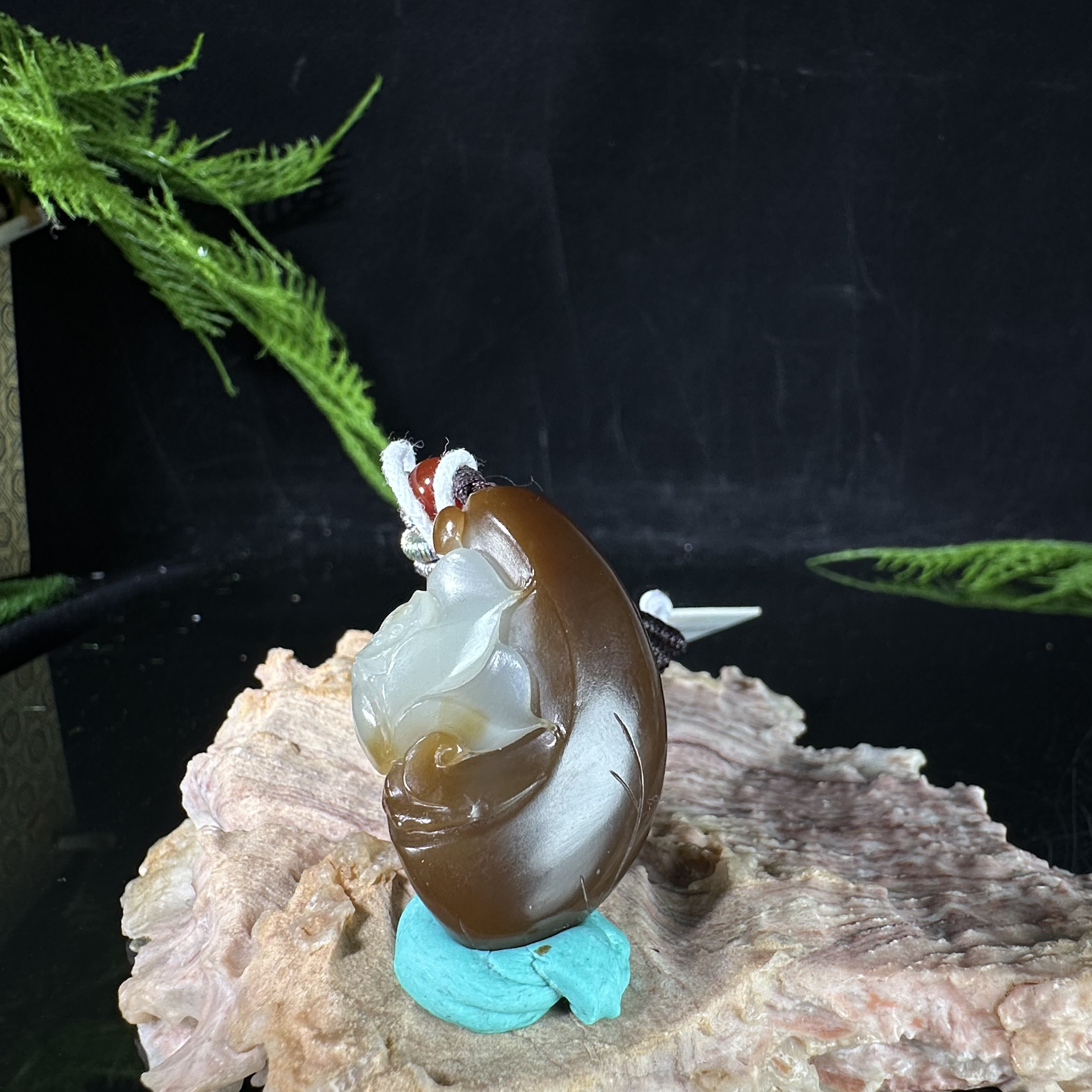 20世纪和田玉金山糖花卉纹吊坠 CZS4022804 【上海兰馨】