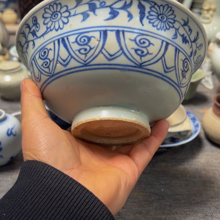 盖碗持**萨青花碗标本不包邮