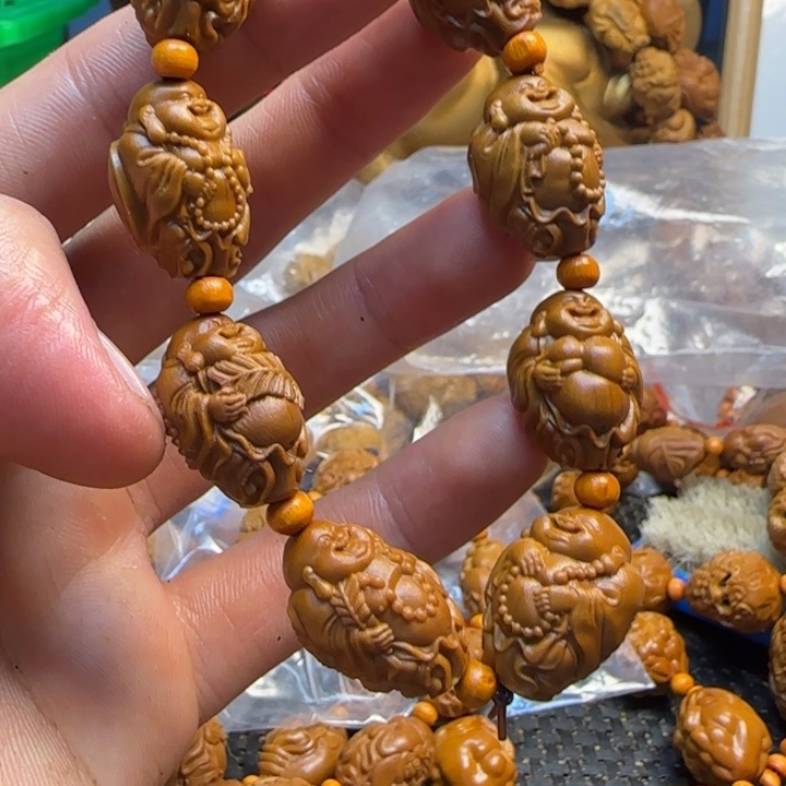 橄榄核手串/手链瑞兽弥勒