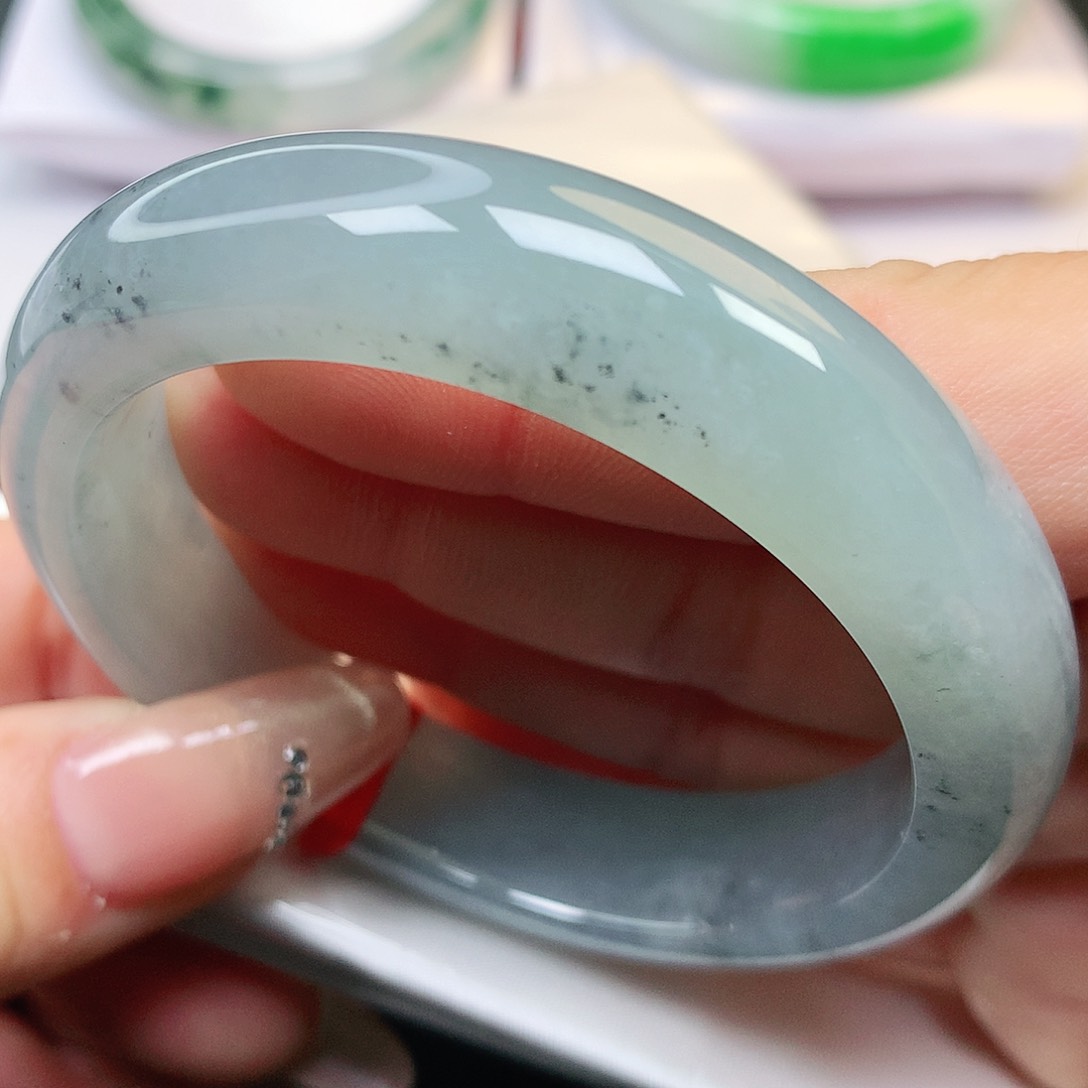 未镶嵌手镯翡翠纯天然A货老坑乌鸡冰蓝宽轮胎138号