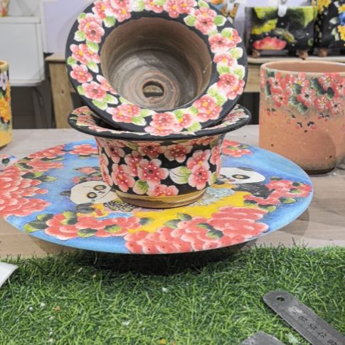 红泥花盆景德镇陶瓷