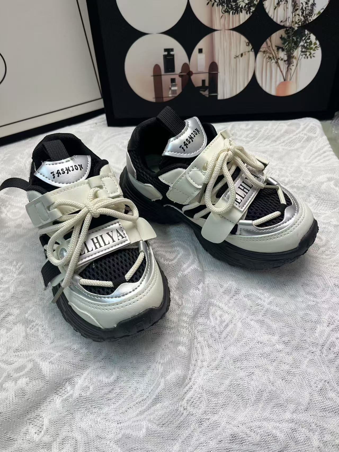 【8818双网】休闲风女男透气老爹鞋运动鞋女童鞋子职场休闲韩系童鞋