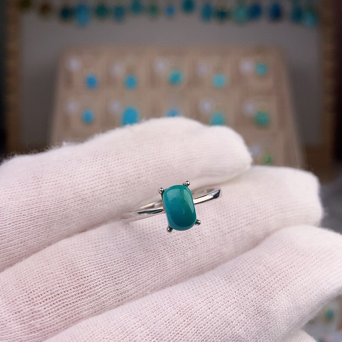绿松石戒指银S925镶嵌