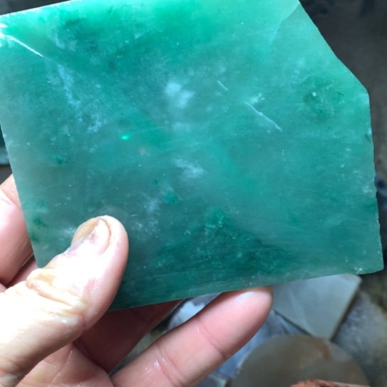 定制石英质玉（非洲翠）天然玉石手镯