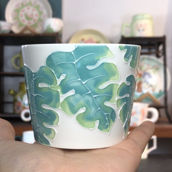 浔也手作立体釉陶瓷杯