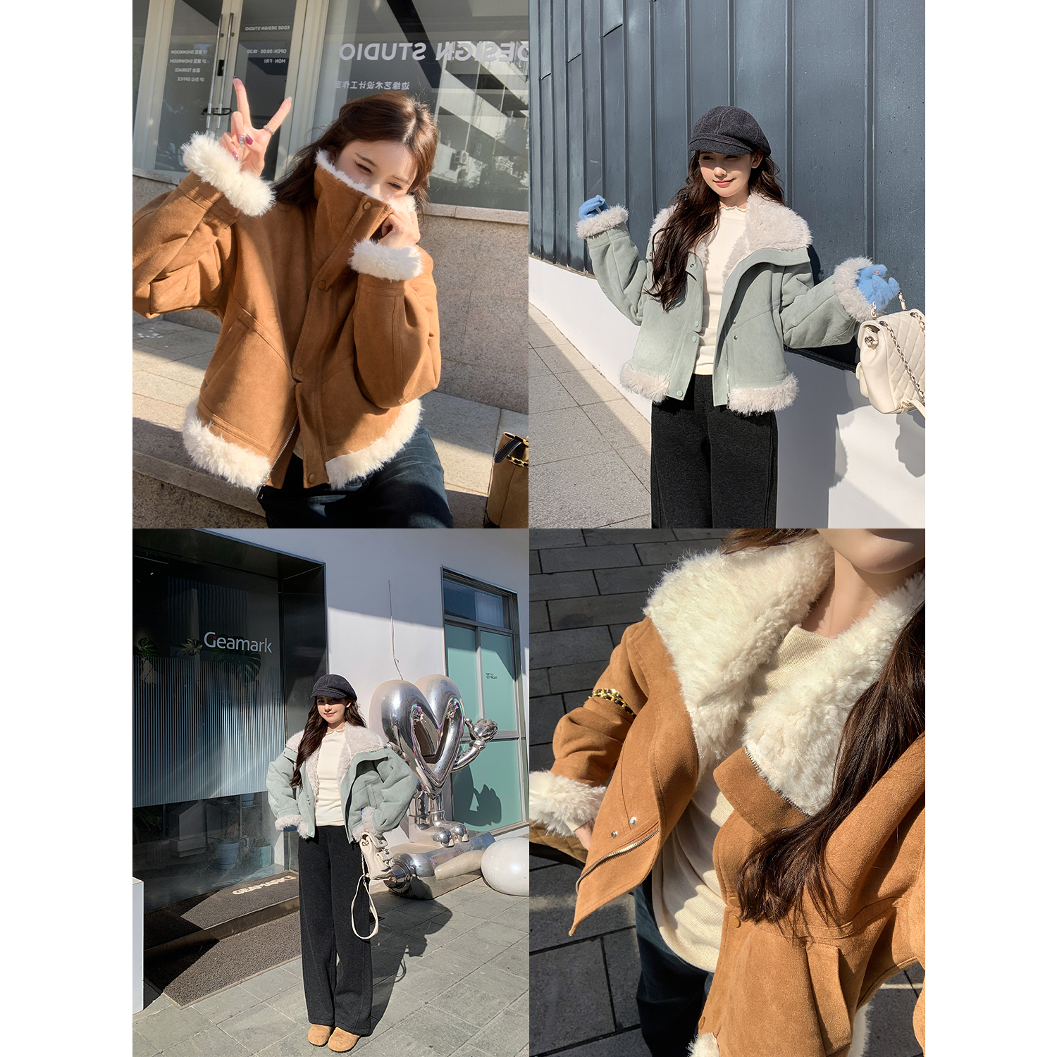 SHAOER【柏林少女】氛围感小个子冬软糯保暖毛毛外套S725X21756