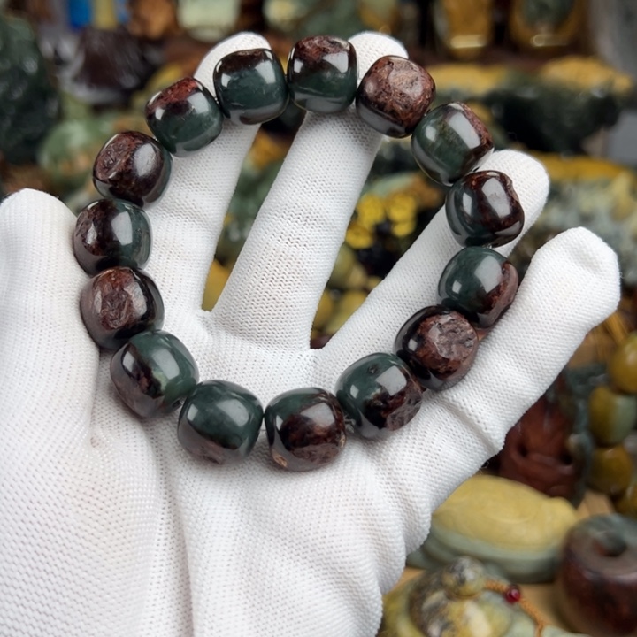 岫岩河磨玉（透闪石质玉）手串未镶嵌用****6