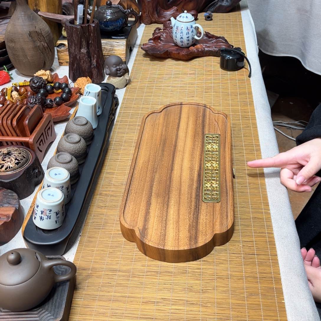 特价南美胡桃木海棠干湿两用茶盘