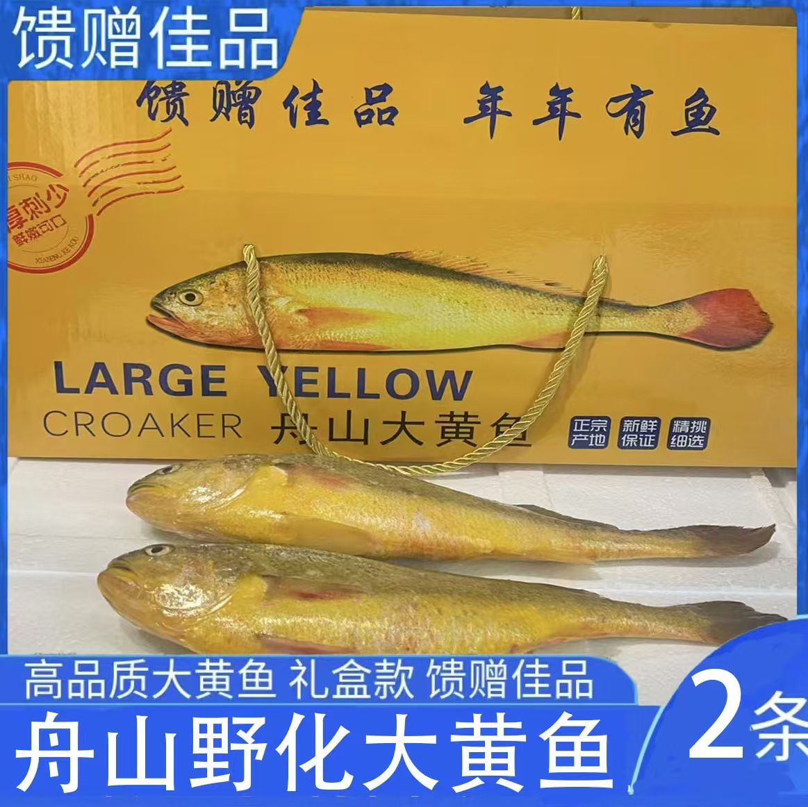 舟山深海冰鲜发货顺丰冷链2条2斤带礼盒