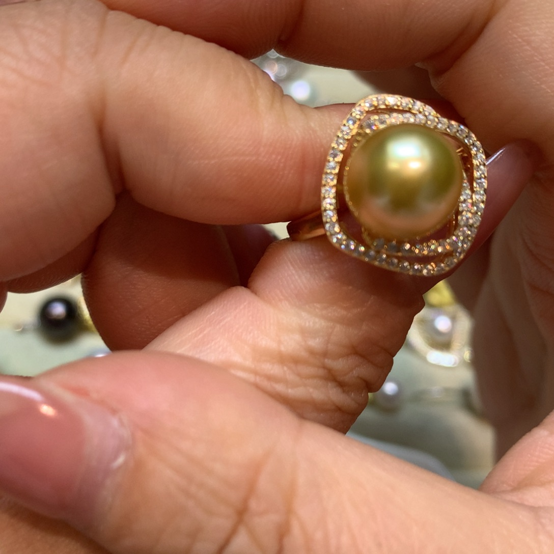 海水珍珠戒指银S925镶嵌