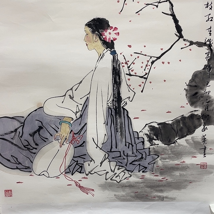 高***虹横款家英老师斗方人物