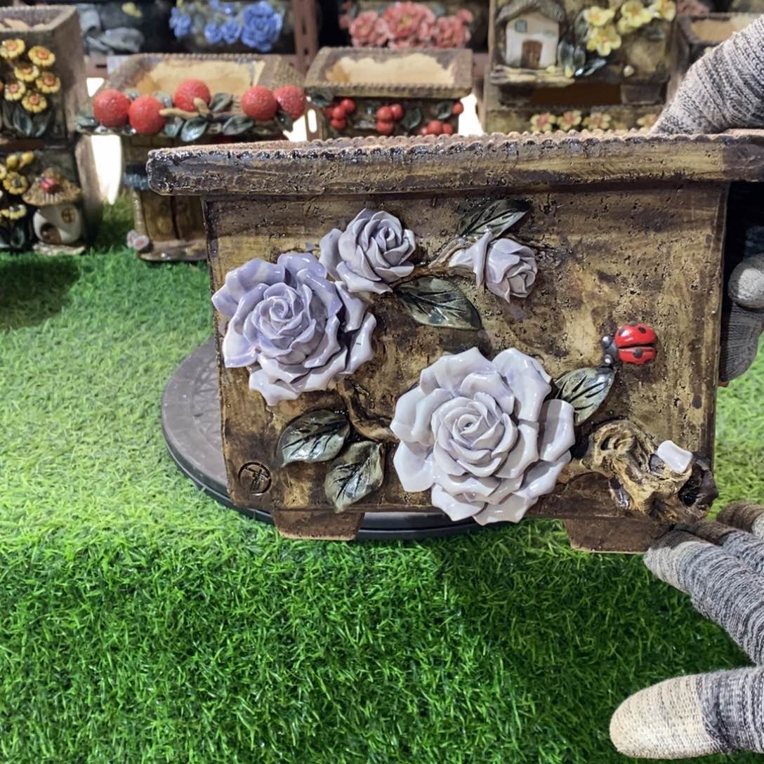 红陶青藤花器多肉花盆