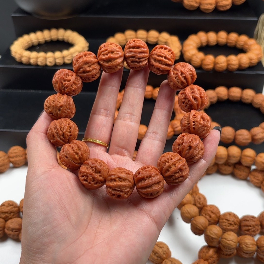 黑***吧文玩核桃手串小核桃9