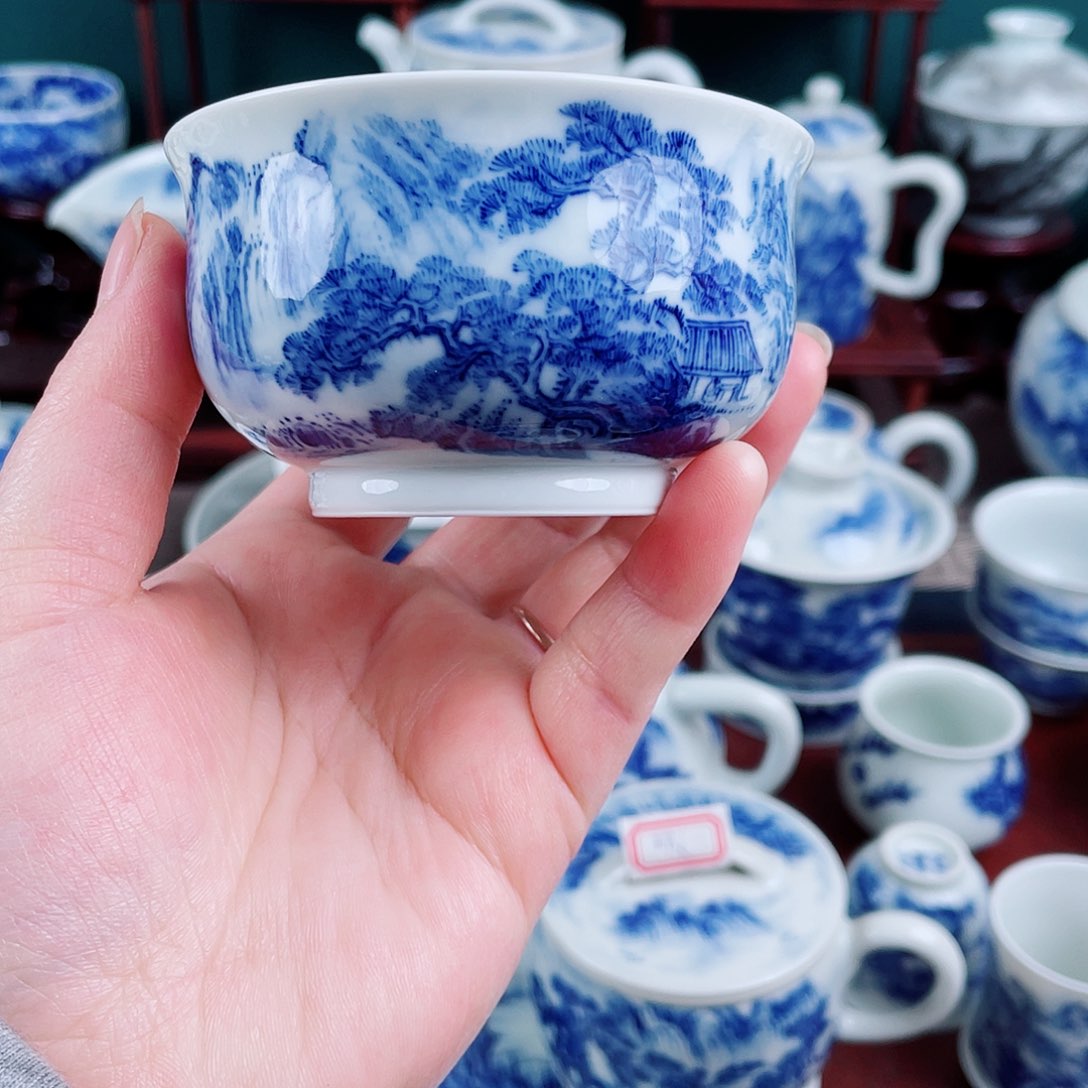 手工手绘青花，青花