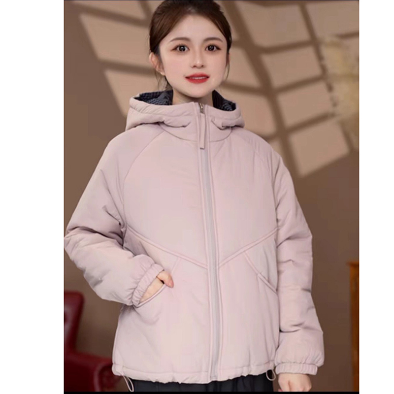 2025年冬季新款驼绒棉服保暖防风派克宽松百搭连帽棉衣厚外套女