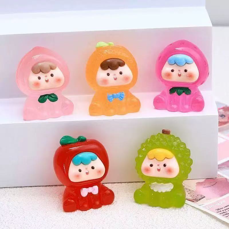 【九宫格＋许愿＋对碰】水果崽崽二代夜光实色树脂摆件手工diy钥匙扣