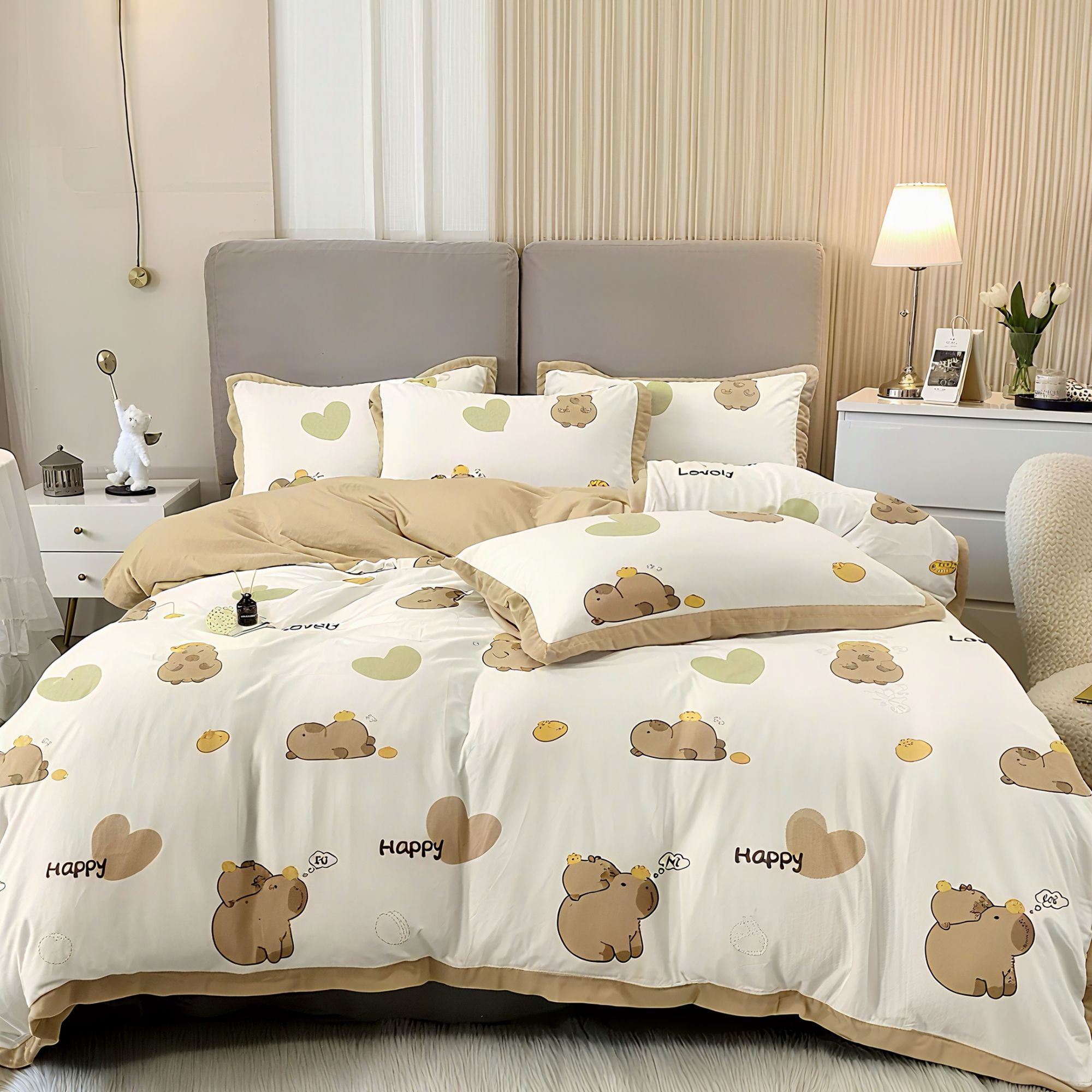 卡皮吧啦四件套不起静电不掉毛