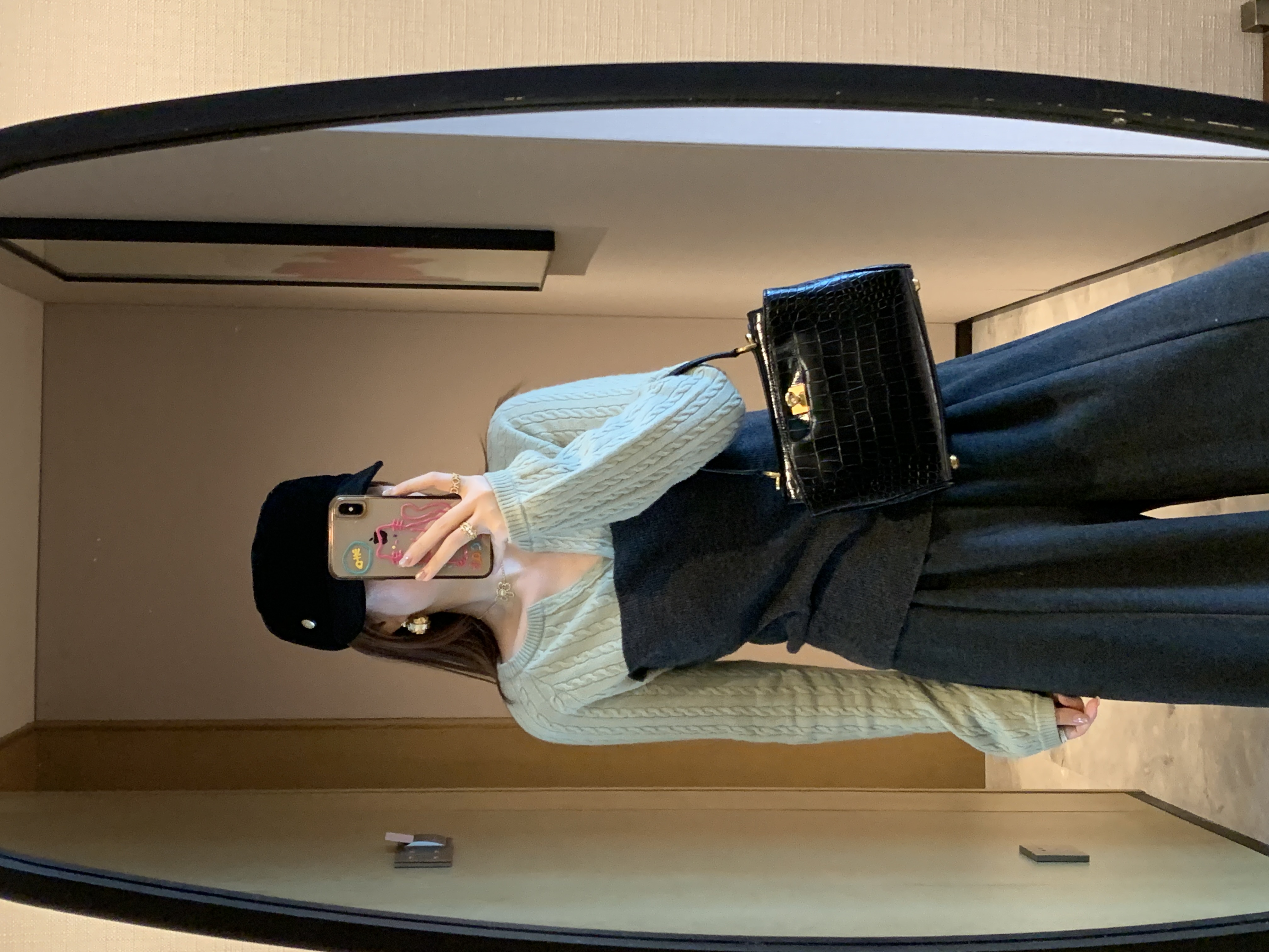 2025新款撞色假两件拼接毛针织衫长袖气质御姐设计感显瘦百搭上衣